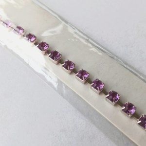 FREE Vintage style bracelet with pink / purple prong set rhinestones